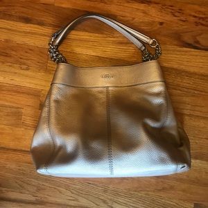 Metallic coach purse
